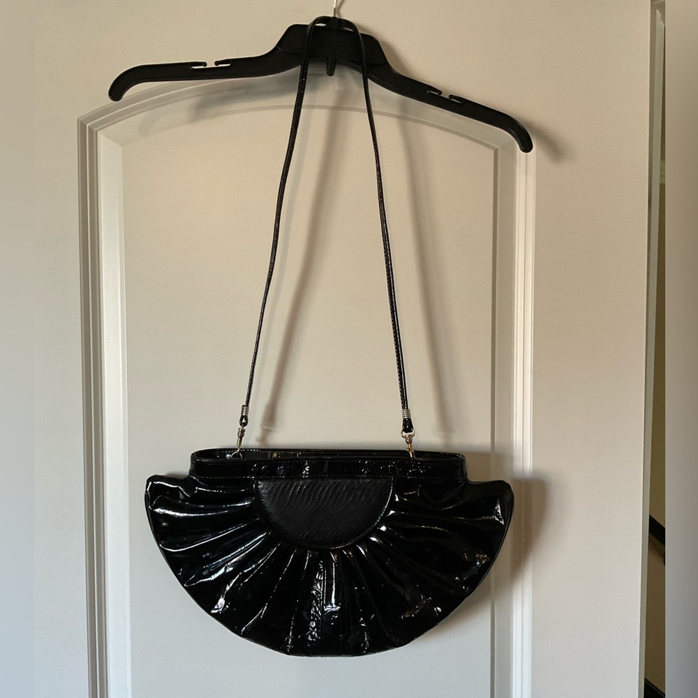 Vintage leather evening shoulder bag
